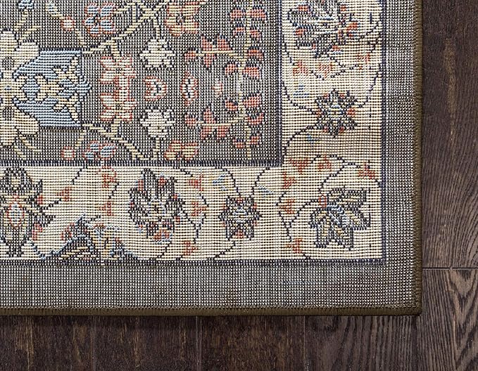 Unique Loom Espahan Collection Area Rug - Cape Cod (2' 7" x 10' Runner, Green/ Black)
