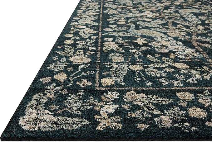 Loloi Rifle Paper Co. Laurel Collection LAU-05 Navy/Multi 5'-3" x 7'-8" Area Rug