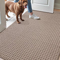 LUMI Washable Door Mat Indoor Entrance 36x60, Dirt Trapper Front Door Mats with Absorbent Interior and Non-Slip Rubber Backing, Entryway Doormat, Beige