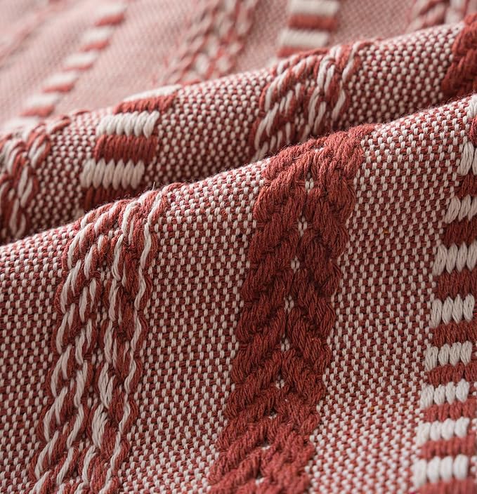 Boho Throw Pillow Covers 20x20 Inch Set of 2, Farmhouse Decorative Couch Pillow Cases, Rust Accent Pillows of Bed, Sofa Bedroom Living Room Home Decor Cushion Cover
