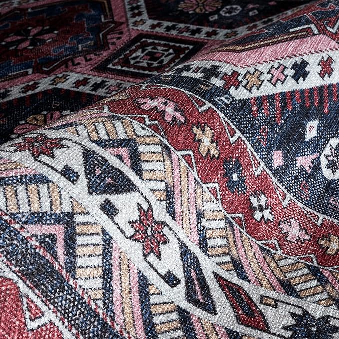 Fame Rugs Turkish Rug. Washable Vintage Oriental Antique Inspired Traditional Doormat Small Modern Area Rugs Luxury Entryway Entry Bedroom Bathroom Kitchen (400RN, 9' x 12')