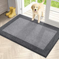 PURRUGS Dirt Trapping Door Mat 32" x 48", Non-Slip/Skid Machine Washable Entryway Rug, Shoes Scraper, Throw Rug, Super Absorbent Area Rug for Muddy Wet Shoes and Paws, Light Grey & Grey