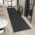 Ottomanson 2' x 13' Hallway Runner with Scraper Pile Extra Durable Non-Slip Rug Mat for Indoor & Outdoor Use - Ideal for Kitchen, Entryway, Patio & Garage - High-Traffic Carpet, Black
