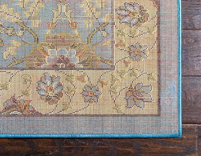 Unique Loom Espahan Collection Area Rug - Cape Cod (9'x 12' Rectangle, Blue/ Black)