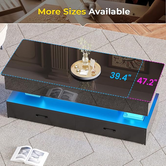 SEDETA 47.2" Lift Top Coffee Table, Coffee Tables