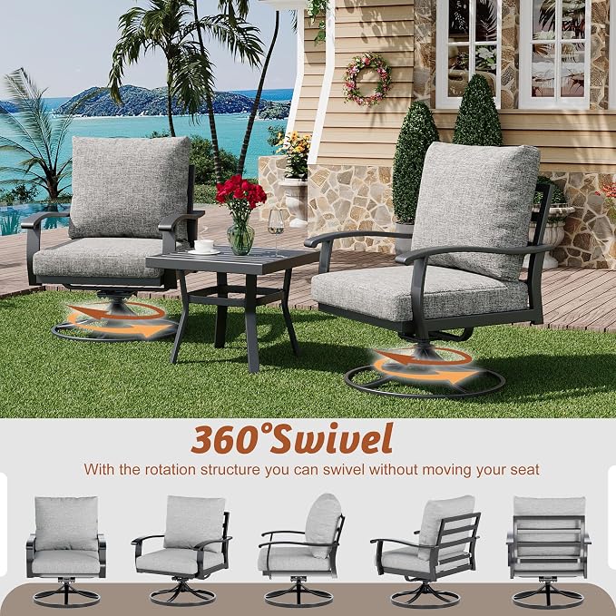 HOMREST Outdoor Swivel Rocker Patio Chairs