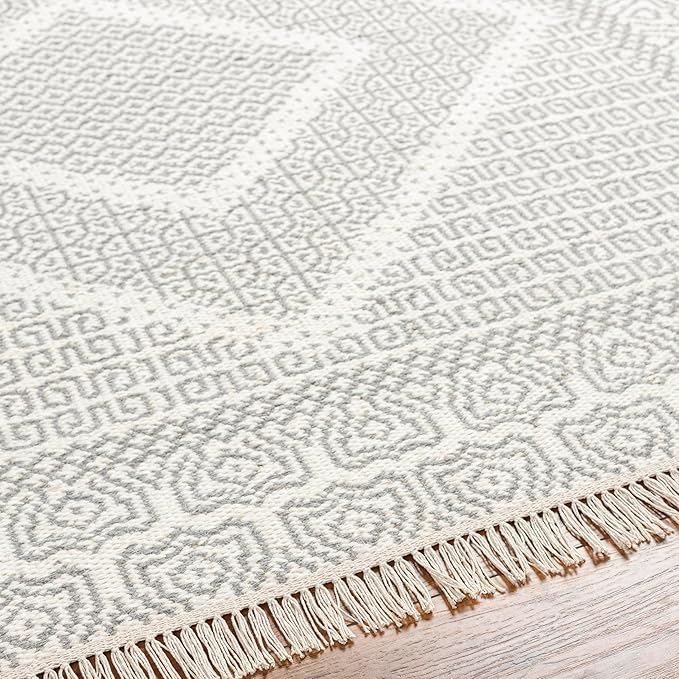 Mark&Day Wool Rugs, 6x9 Nishnabotny Cottage Light Gray Area Rug, Grey Beige Carpet for Living Room, Bedroom or Kitchen (6' x 9')