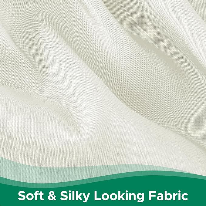Biscaynebay Wrap Around Bed Skirts for King & Cal King Beds 21" Long Drop, Ivory Adjustable Elastic Dust Ruffles Easy Fit Wrinkle Resistant Silky Luxurious Fabric Machine Washable