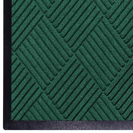 M+A Matting WaterHog Diamond | Commercial-Grade Entrance Mat with Rubber Border – Indoor/Outdoor and Quick Drying Door Mat (Evergreen, 3' x 8')