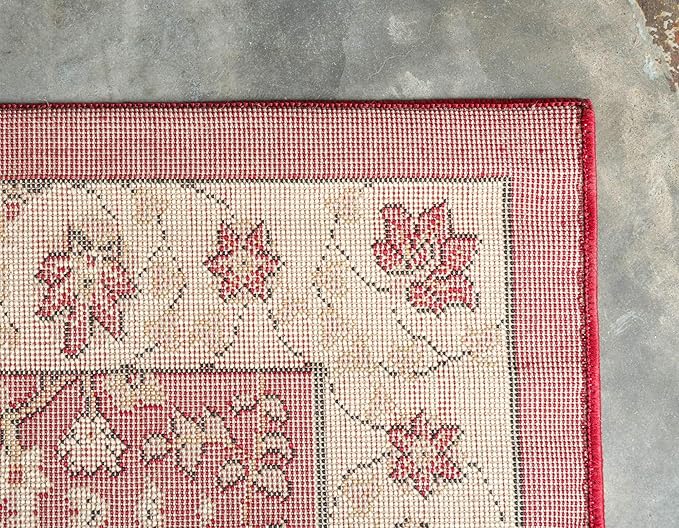 Unique Loom Espahan Collection Area Rug - Cape Cod (2' 7" x 10' Runner, Red/ Beige)