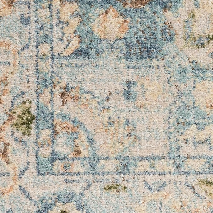 Nourison Home Astra Machine Washable Beige Blue 7'10" x 10' Area Rug - Easy Clean, Non Shedding, Bed Room, Living Room, Dining Room, Kitchen (8' x 10')