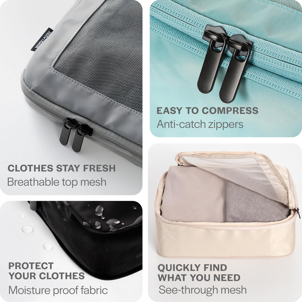 Aerotrunk Compression Packing Cubes for Travel, 4-Pack, Teal