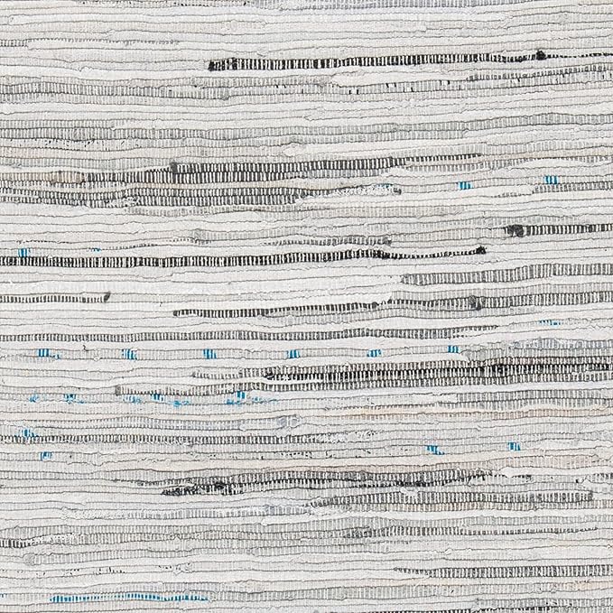 SAFAVIEH Rag Rug Collection Area Rug - 5' x 8', Grey, Handmade Boho Stripe Cotton, Ideal for High Traffic Areas in Living Room, Bedroom (RAR121A)