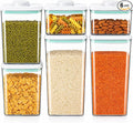 Airtight Food Storage Containers with Lids – 6 Pack BPA-Free Pop Containers for Pantry Organization, Cereal, Flour, Rice, Sugar – Stackable Kitchen Canisters (0.5, 1.2, 1.8 Qt) Set of 6