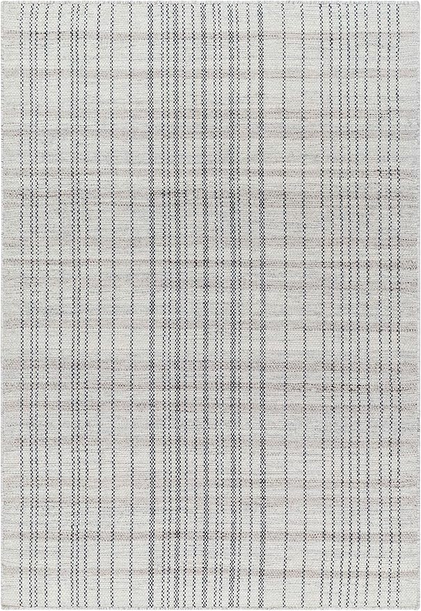 Mark&Day Wool Rugs, 8x10 Ishaq Cottage Slate Area Rug, Grey Silver Carpet for Living Room, Bedroom or Kitchen (8' x 10')
