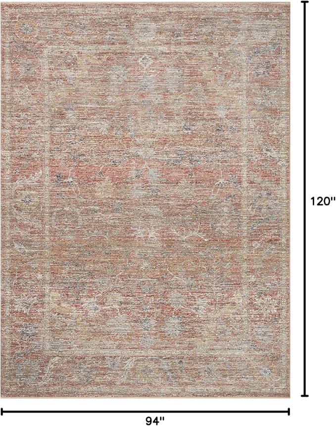 Loloi Magnolia Home by Joanna Gaines Millie Collection MIE-04 Sunset/Multi 7'-10" x 10', .25" Pile Height, Area Rug