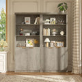 Tall Book Shelf and Bookcase 2 PCS, 31.5" Wide Wooden Bookcase