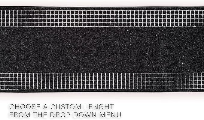 Custom Made Runner Rug for Kitchen Foyer Hallway Entry Choose Your Length 31 Inch Wide Geometric Checkered Design Black Color (41 feet x 31 Inch)
