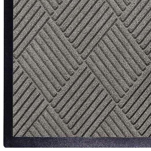 WaterHog Diamond | Commercial-Grade Entrance Mat with Rubber Border – Indoor/Outdoor, Quick Drying, Stain Resistant Door Mat (Grey, 6' x 8')