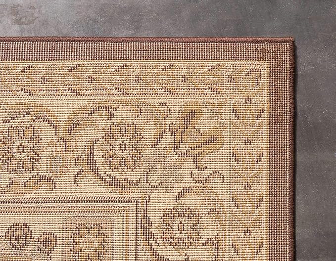 Unique Loom Versailles Collection Traditional Classic Medallion Floral Motif Area Rug (5' 0 x 8' 0 Rectangular, Brown/ Ivory)