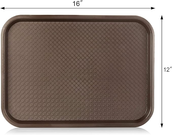 New Star Foodservice Fast Food Tray, 12 x 16 Inch, Brown, Set of 12