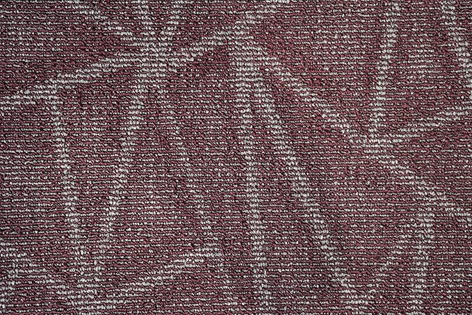 Furnish my Place Geometrical Pattern Indoor/Outdoor Refine Burgundy Abstract Area Rug, Doorway Mat, Contemporary Rug for Living Room, Entryway, Made in USA - 3' x 12' Oval