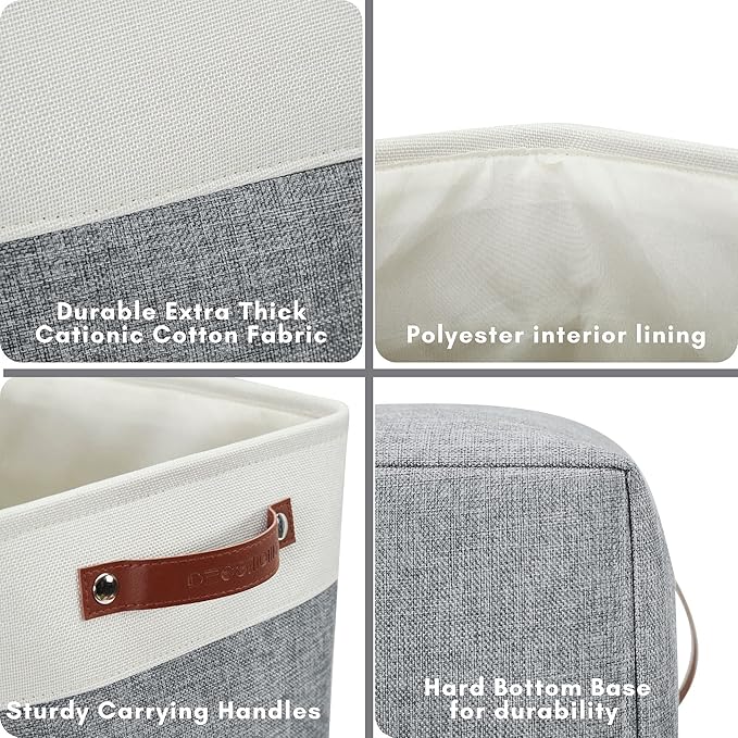 DECOMOMO Extra Large Storage Baskets, 54.5L Fabric Storage Bins for Organizing Linen Closet, Nursery (Slate Grey & White, XXXL - 3 pack)