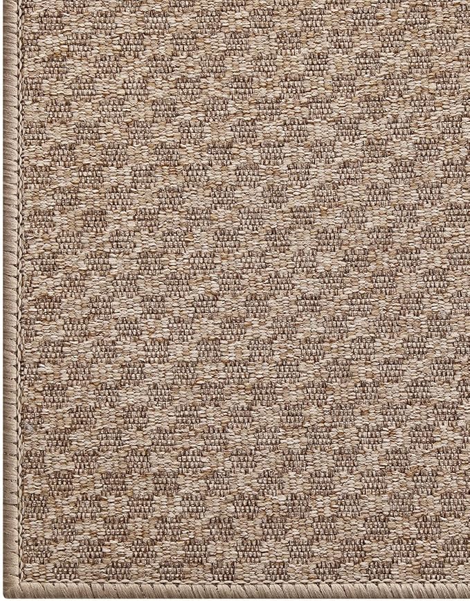 Color&Geometry Thin Front Door Mat Indoor Entrance Non Slip Rubber Backed, 17.5"x30" Indoor Door Mats for Entryway, Dirt Trapper Doormat Washable Front Door Rugs, Khaki (Rolled-up NO Creases)