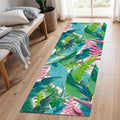 Tropical Rug Runner 2x6ft - Non-Slip Durable Floral Leaf Pattern Carpet for Hallway, Stairs, Entryway, Easy Clean Floor Decor