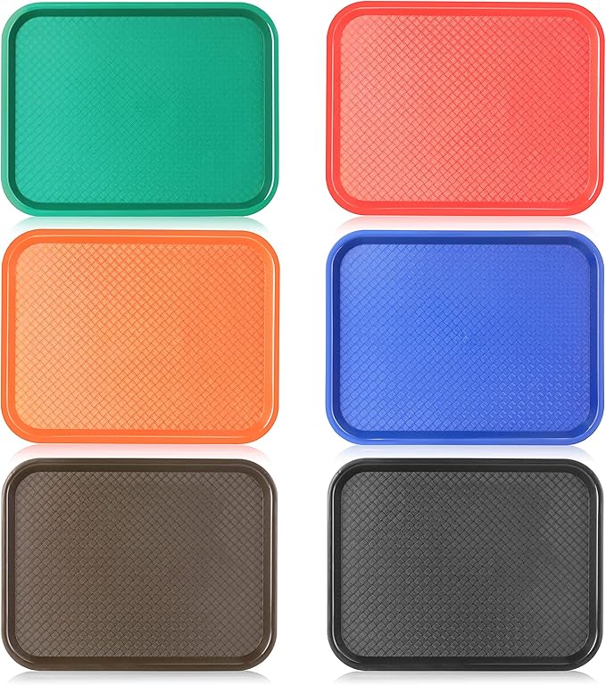 New Star Foodservice Fast Food Tray, Red, 10 x 14 Inch, Set of 12