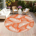 Pauwer Waterproof Outdoor Rug 8ft, Reversible Plastic Straw Patio Camping Rug, Indoor Outdoor RV Mat Carpet for Deck, Camper, Porch, Balcony, Backyard, Picnic, Leaf Orange