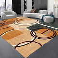 Modern Wavy Circles Area Rug 5x7ft, Geometric Design Low Pile Carpet, Soft & Non-Slip Washable Mat for Living Room, Bedroom, Dining Room