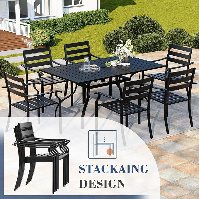 HOMREST 7 Piece Outdoor Patio Dining Set