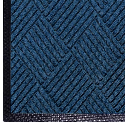 WaterHog Diamond-Pattern Commercial Grade Entrance Mat, Indoor/Outdoor Floor Mat 3' Length x 2' Width, Navy by M+A Matting