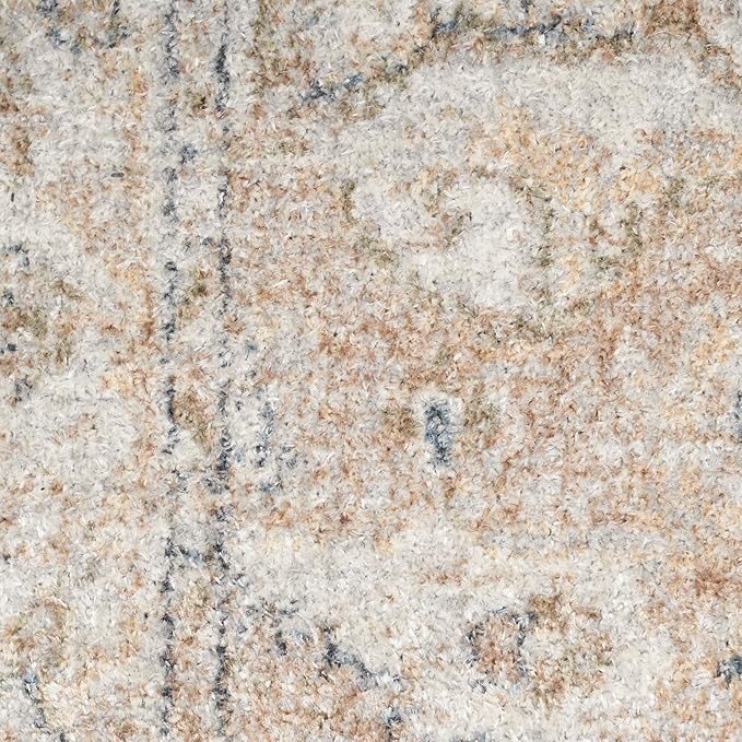 Nourison Home Astra Machine Washable Beige 2' x 6' Area Rug - Easy Clean, Non Shedding, Bed Room, Living Room, Dining Room, Kitchen (6' Runner)