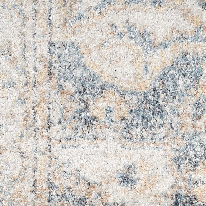 Nourison Home Astra Machine Washable Traditional Grey/Blue 6'7" x 9' Area Rug, Easy Clean, Non Shedding, Bed Room, Living Room, Dining Room, Kitchen (7x9)
