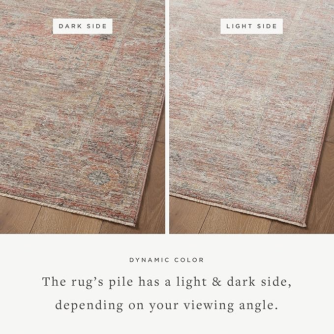 Loloi Magnolia Home by Joanna Gaines Millie Collection MIE-04 Sunset/Multi 7'-10" x 7'-10", .25" Pile Height, Round Area Rug