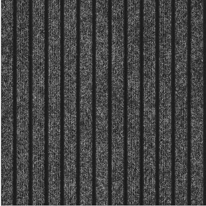 Ottomanson 2'7" x 43' Hallway Runner with Scraper Pile - Extra Durable Non-Slip Rug Mat for Indoor & Outdoor Use - Ideal for Kitchen, Entryway & Garage - High-Traffic Carpet, Black
