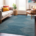 Rugshop Bohemian Stripe Stain Resistant High Traffic Living Room Kitchen Bedroom Dining Home Office Area Rug 5' x 7' Blue