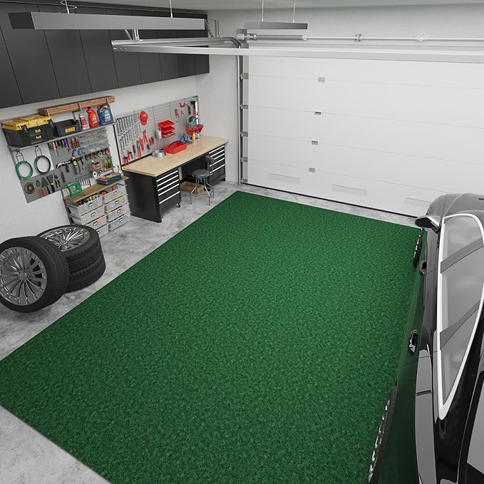 Ottomanson 6'6" x 44' Hallway Runner with Scraper Pile - Extra Durable Non-Slip Rug Mat for Indoor & Outdoor Use - Ideal for Kitchen, Entryway & Garage - High-Traffic Carpet, Green