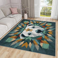 4x6 Rug Washable - Pitbull Rug for Bedroom, Modern Geometric Dog Rustic Wood Grain Non Slip Low Pile Area Rugs for Living Room Laundry, Dog Carpet Room Decor & Gifts