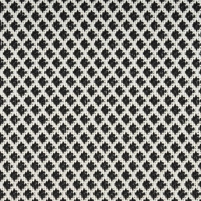 Nourison Home Courtyard Black White 10' x 14' Area Rug - Easy Clean, Non Shedding, Bed Room, Living Room, Dining Room, Kitchen (10' x 14')