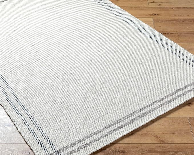 Mark&Day Wool Rugs, 4x6 Janmichael Cottage Light Silver/Charcoal Area Rug, Silver Grey Carpet for Living Room, Bedroom or Kitchen (3'6" x 5'6")