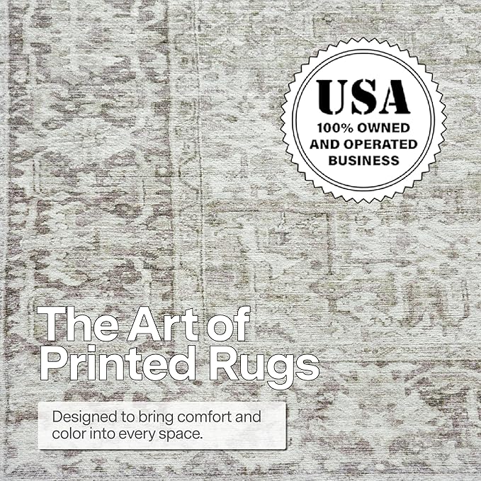 ReaLife Rugs Machine Washable Area Rug Runner - Living Room Bedroom Bathroom Kitchen Entryway Office - Padded Low Pile Stain Resistant Premium - Boho Farmhouse Vintage - Lyle - Beige Ivory 2'6" x 8'