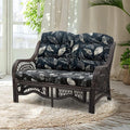 Malibu Lounge Loveseat Sofa Natural Rattan Wicker Handmade Design, Dark Brown