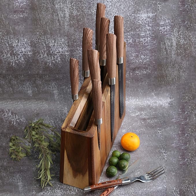 Azauvc Magnetic Knife Block,12-16 Knives Holder with Powerful Magnets,Knife Board Knife Strip Rack with Strong Magnet