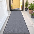 OLANLY Front Door Mat Indoor Outdoor Entrance, Waterproof Heavy Duty Doormat, Fade Resistant, Low Profile, Easy Clean Patio Porch Welcome Floor Mats for Entry, 47x23, Light Gray