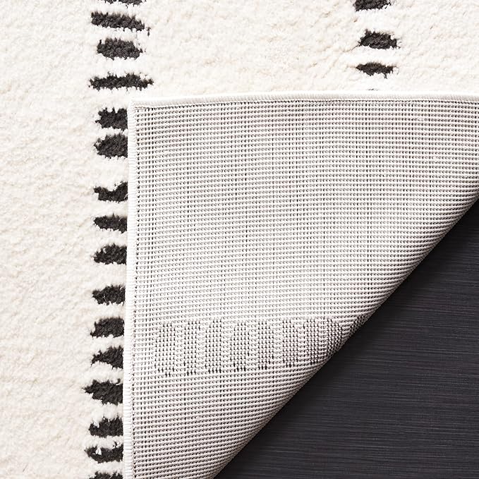 SAFAVIEH Area Rug 8x10 - Melody Collection - Large - Ivory & Black, Modern Design, Non-Shedding & Easy Cleaning, Ideal for Living Room, Bedroom, Office, Dining Space Room (MEL114A)