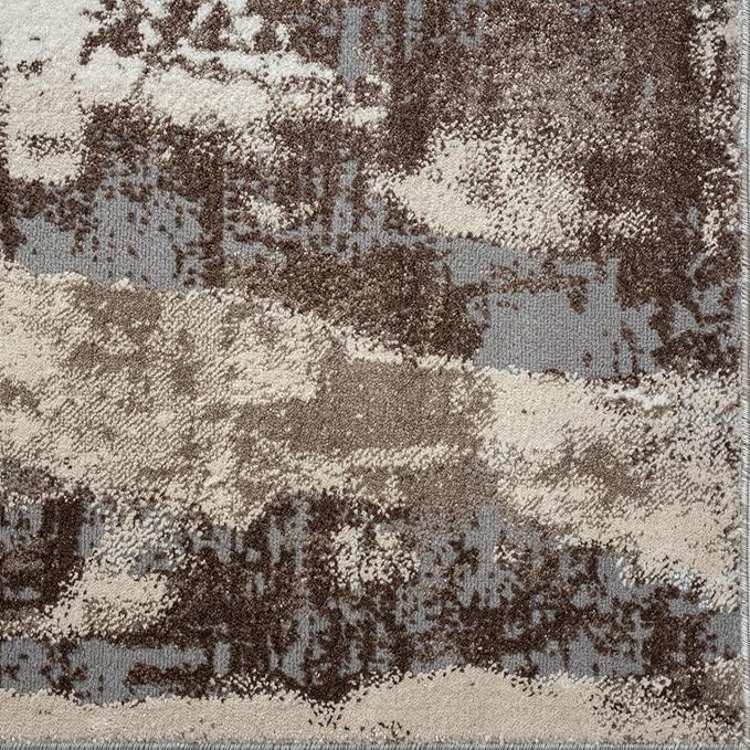 LUXE WEAVERS Euston Collection 7681 Brown 2x3 Modern Abstract Area Rug