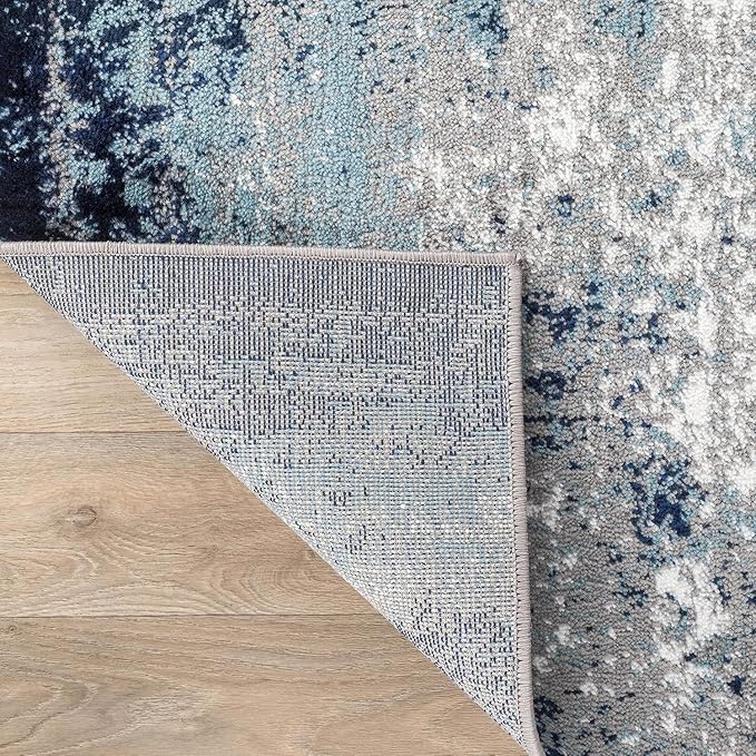 Funky Vintage Blue Red Orange Geometric Texture Indoor Area Rug for Living Room Bedroo Dining Room Faux Wool Soft Low Pile Oval Rugs 6x9 Entrance Nursery Farmhouse Rustic Country Home Office Carpet